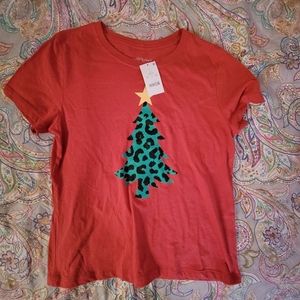 NWT Leopard Christmas Tree Tshirt